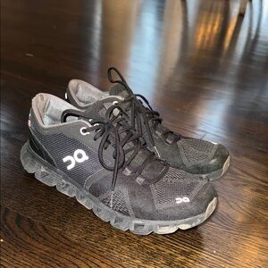 On Running Black Lace-Up Sneakers